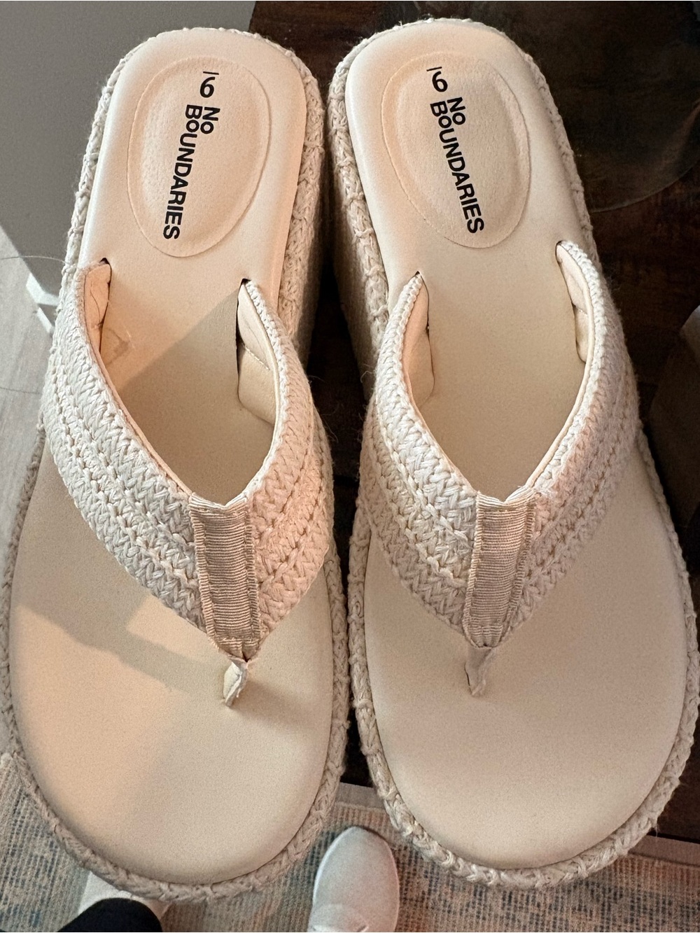 No Boundaries raffia wedge sandal - Bone